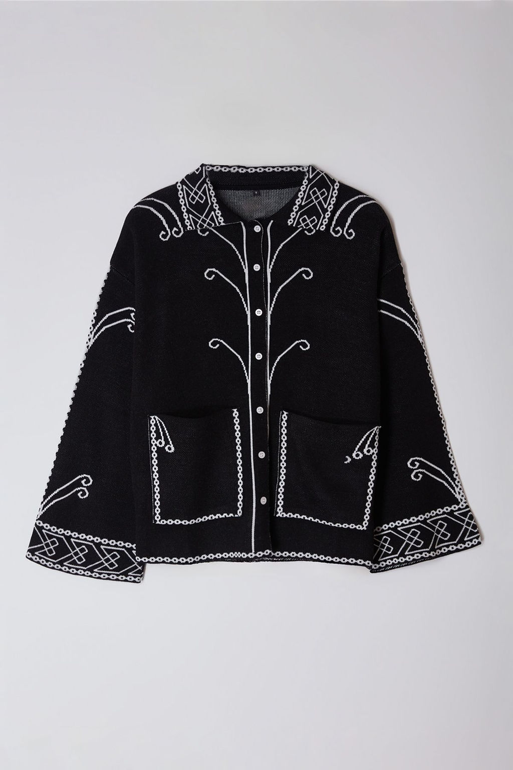 Trendyolmilla Siyah Etnik Desenli Triko H?rka TWOAW25HI00214 фото 6