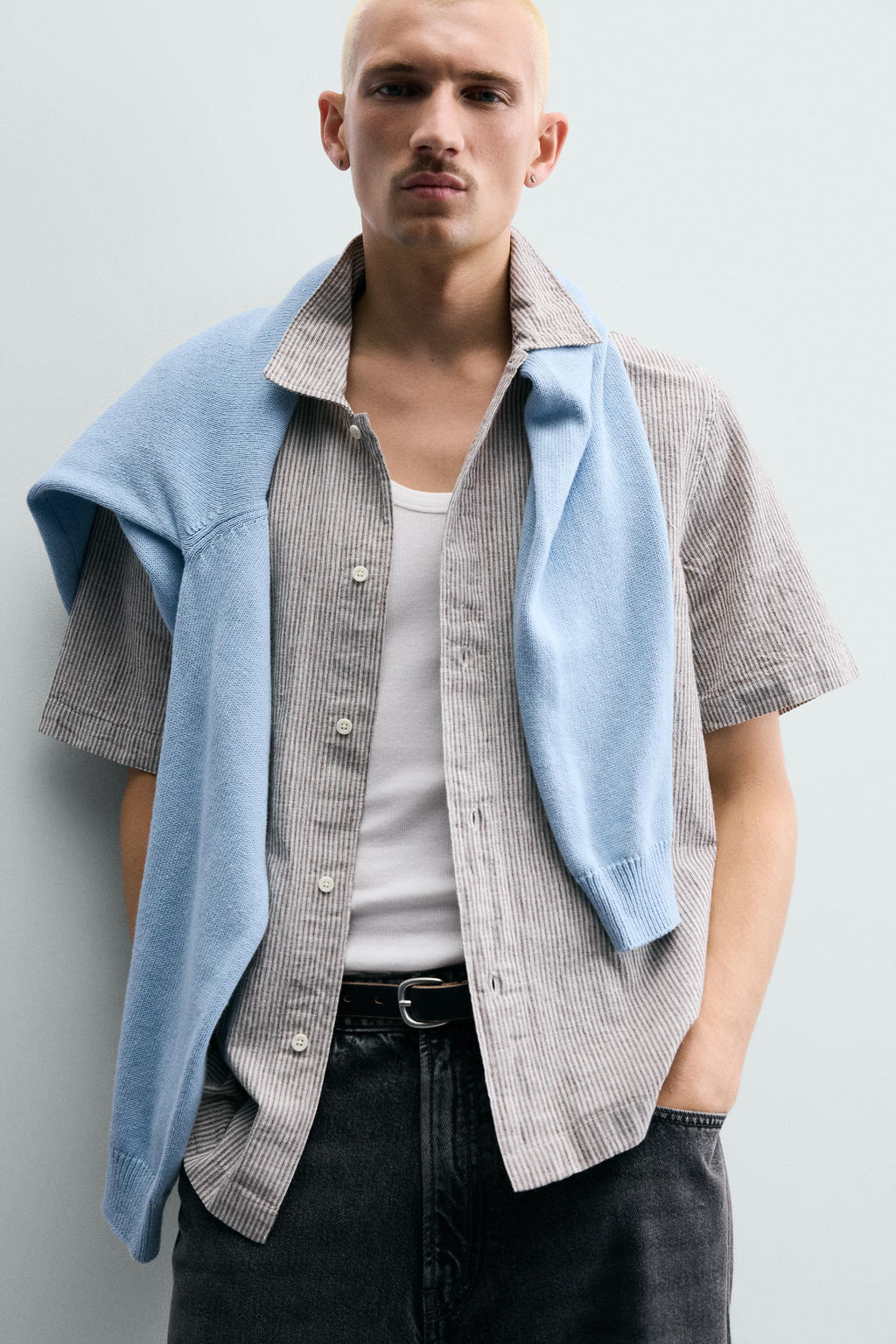 CAMISA FLUIDA RAYAS / Marr?n - Zara фото 5