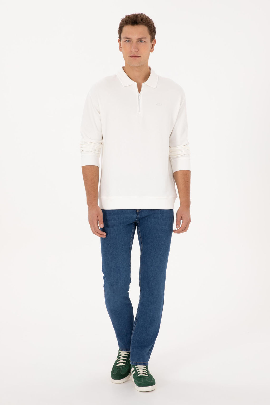 Erkek Beyaz Sweatshirt