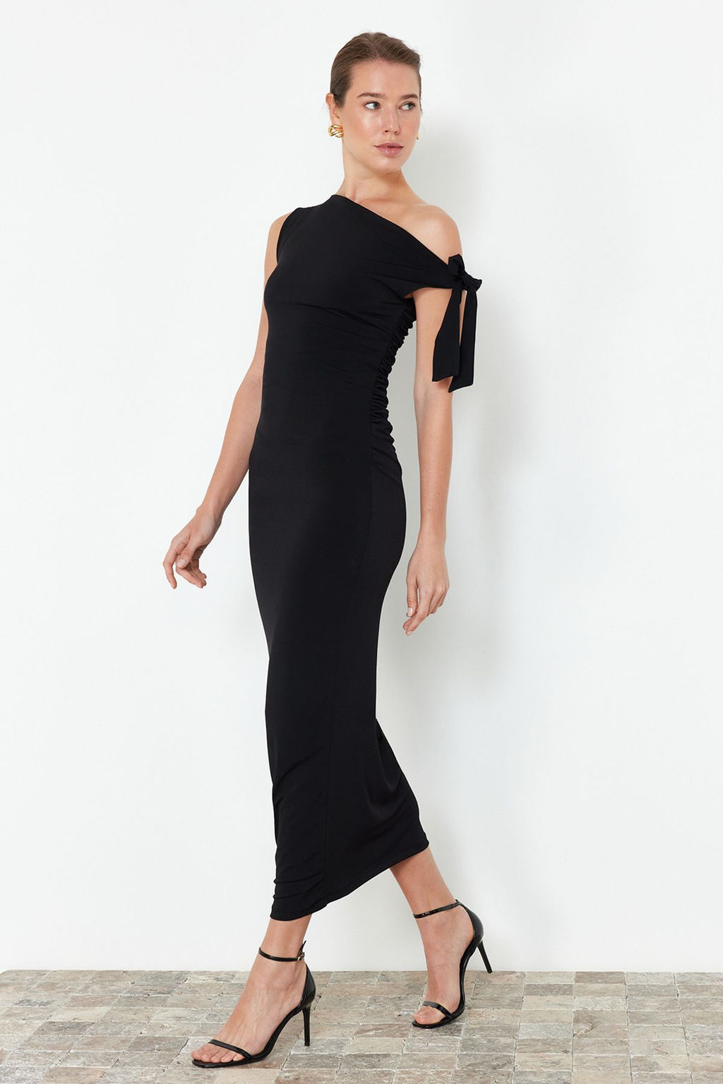 TRENDYOLMILLA Limited Edition Cok Renkli Cicek Bask?l? Orme Maxi Esnek Kalem Elbise TWOSS24EL00563  фото 3