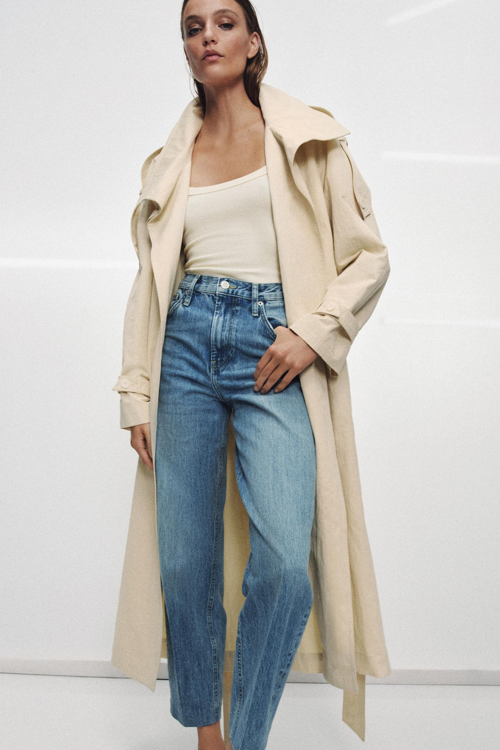 JEANS ZW COLLECTION TAPERED TIRO ALTO / Azul medio