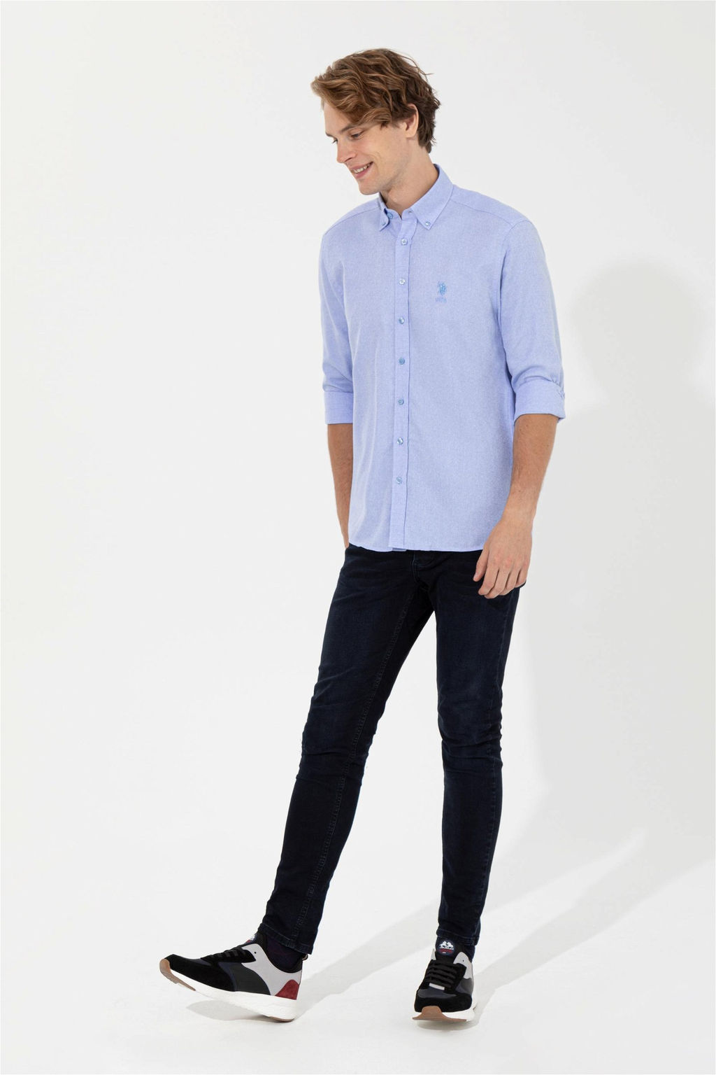 U. S. Polo Assn Мужская синяя рубашка с длинным рукавом - U.s. polo assn фото 10