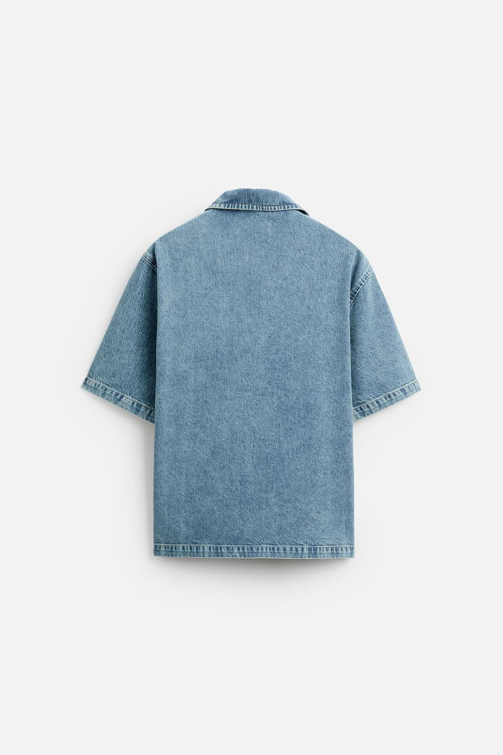 ZIPPED DENIM SHIRT - Zara фото 7