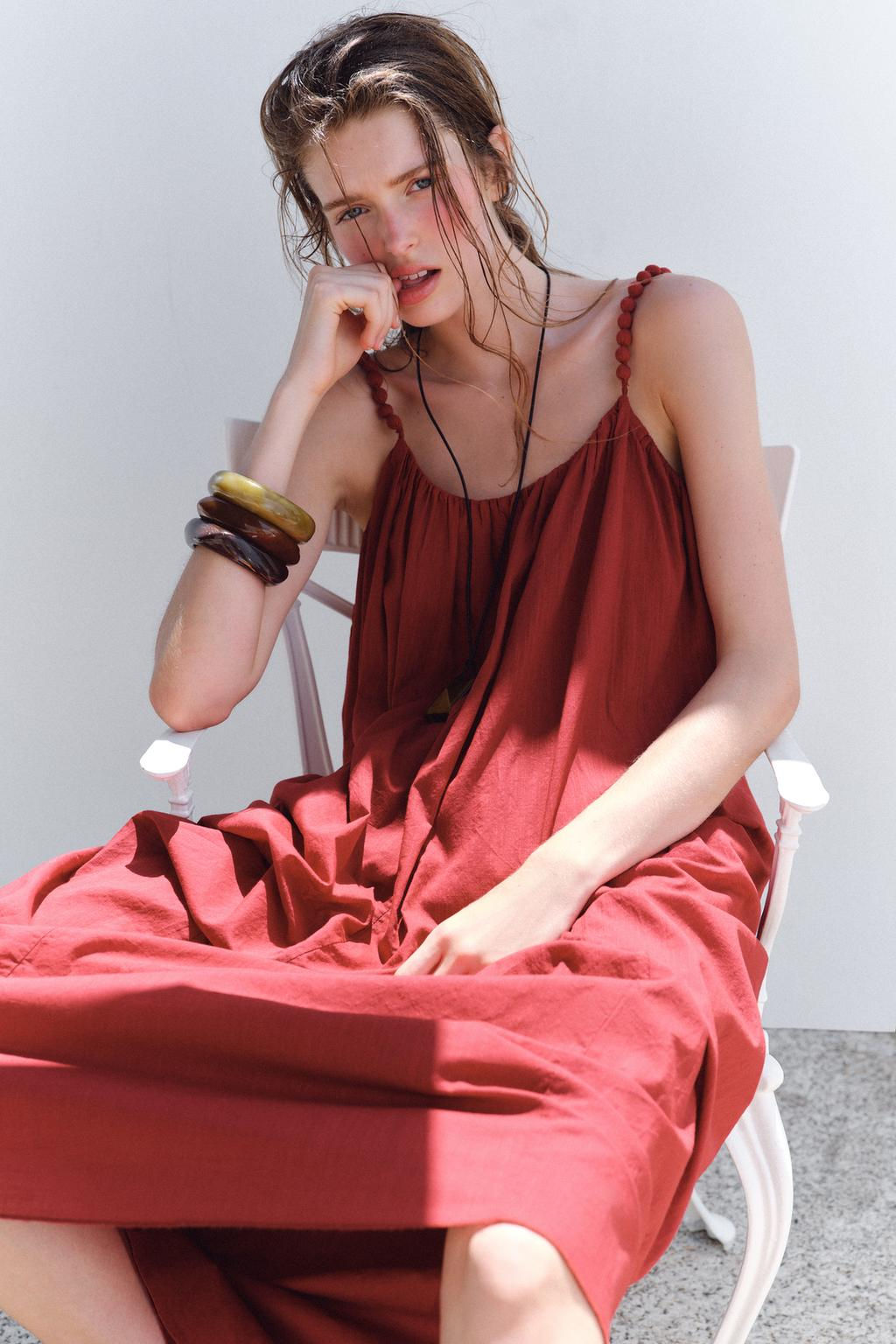 OVERSIZED STRAPPY DRESS - Zara фото 6