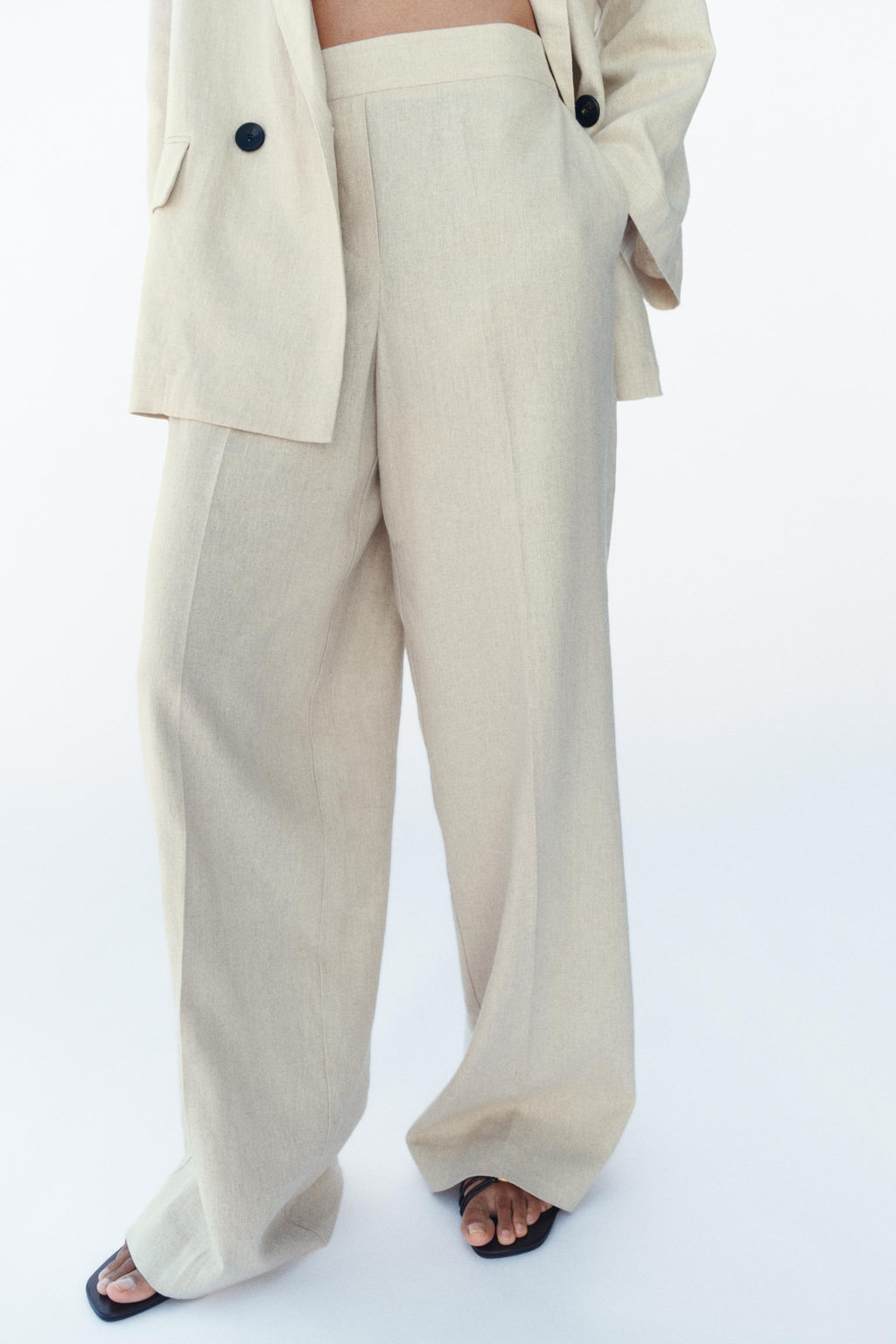 PANTAL?N RECTO LINO / Beige claro - Zara фото 5