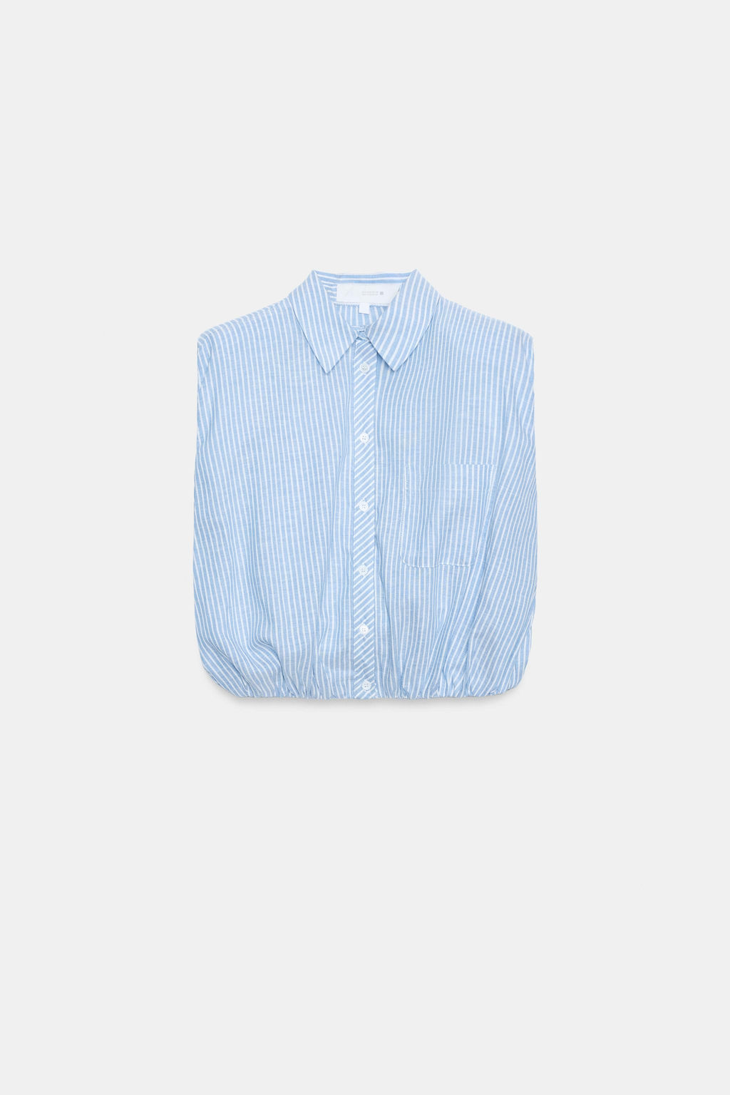 CAMISA CORTA RAYAS HOMBRERAS / Azul / Blanco