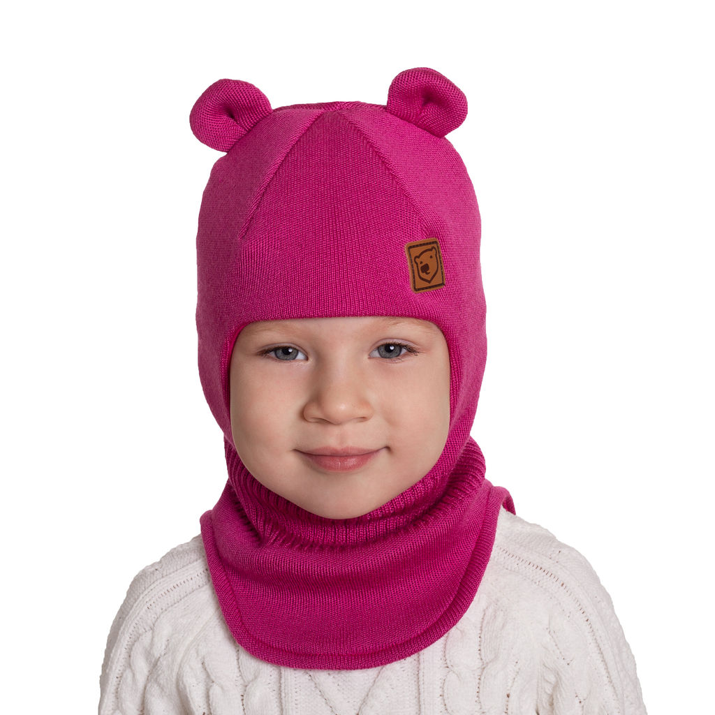 Шапка-шлем Мишка вязаный двухслойный (полушерсть) - Elfoxo фото 2