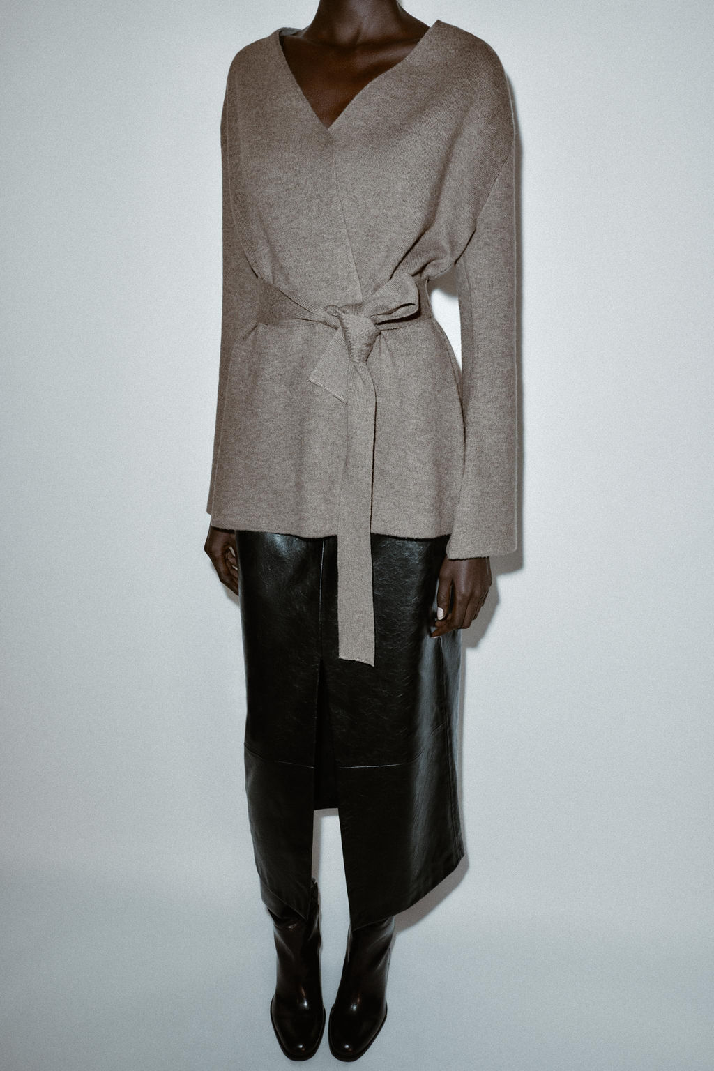 PLAIN KNIT CARDIGAN WITH BELT - Zara фото 16