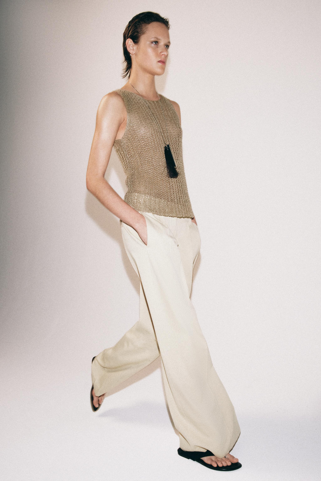 ZW COLLECTION PLEATED WIDE-LEG TROUSERS - Zara фото 17
