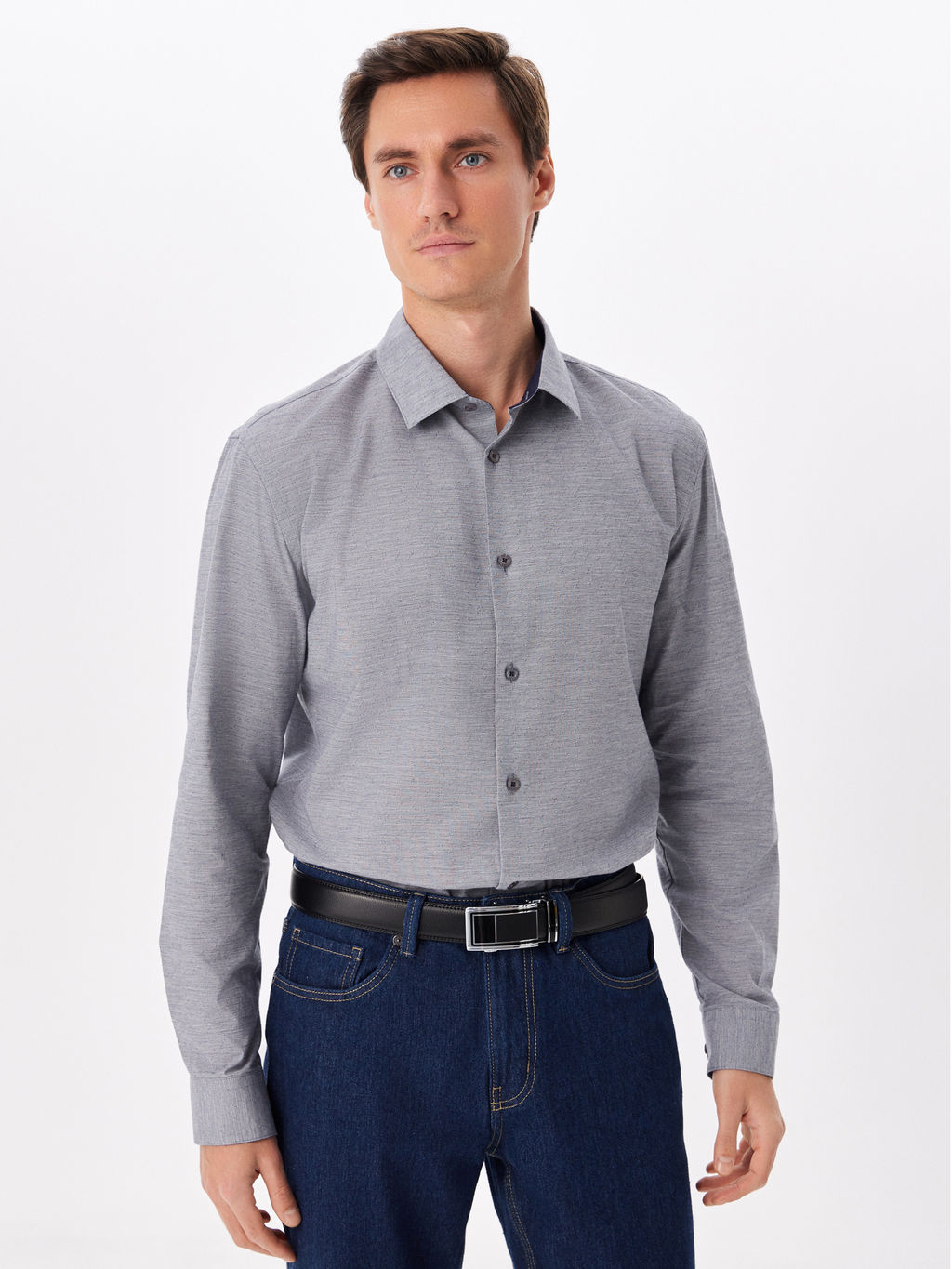Сорочка мужская длинный рукав GREG 313/237/0615/ZN/1 STRETCH  фото 7