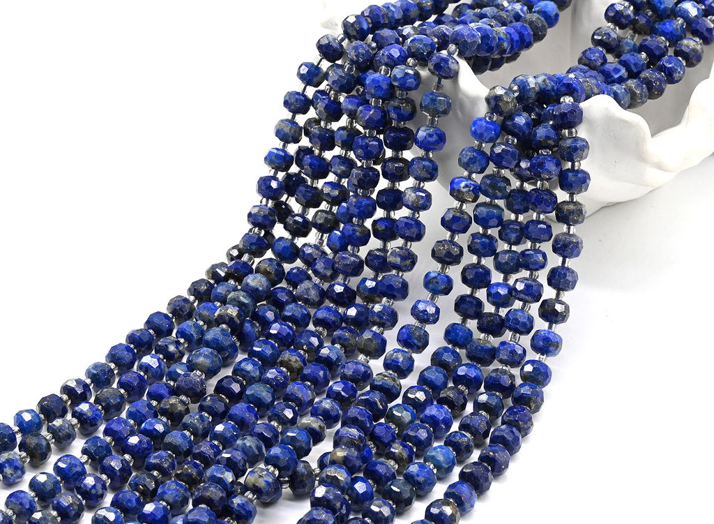 Бусины из лазурита рондель гр.8*6мм, 38см, 45 бусин Радуга камня
