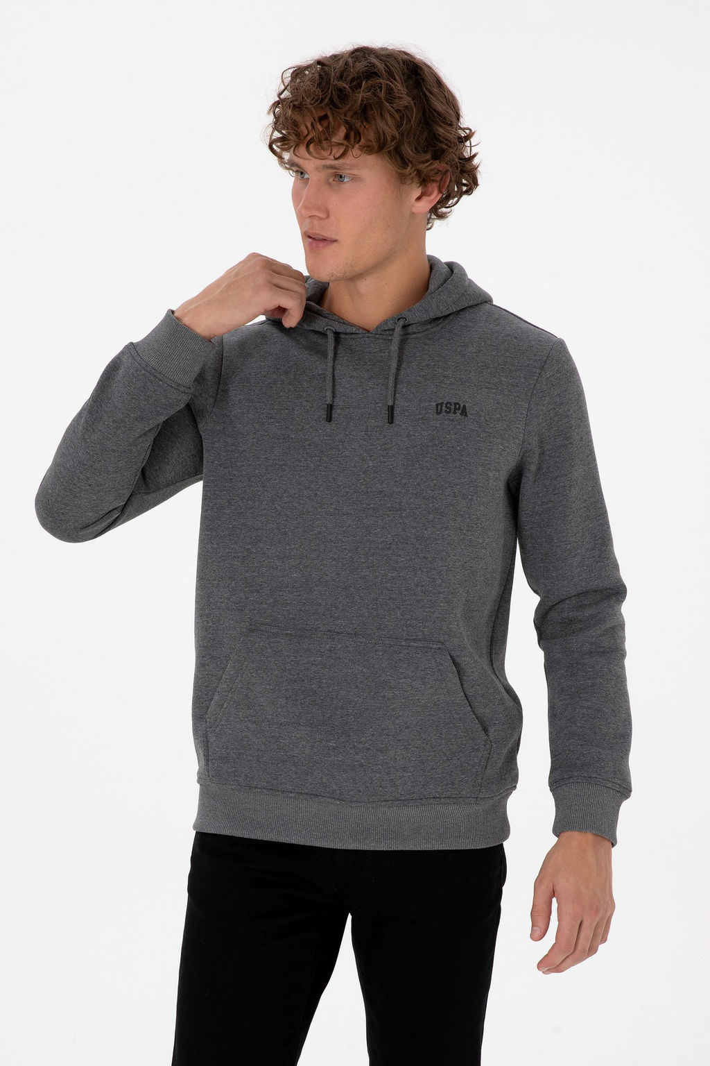 Erkek Antrasit Melanj Basic Sweatshirt Sepette S_rpriz _ndirim - U.s. polo assn фото 3