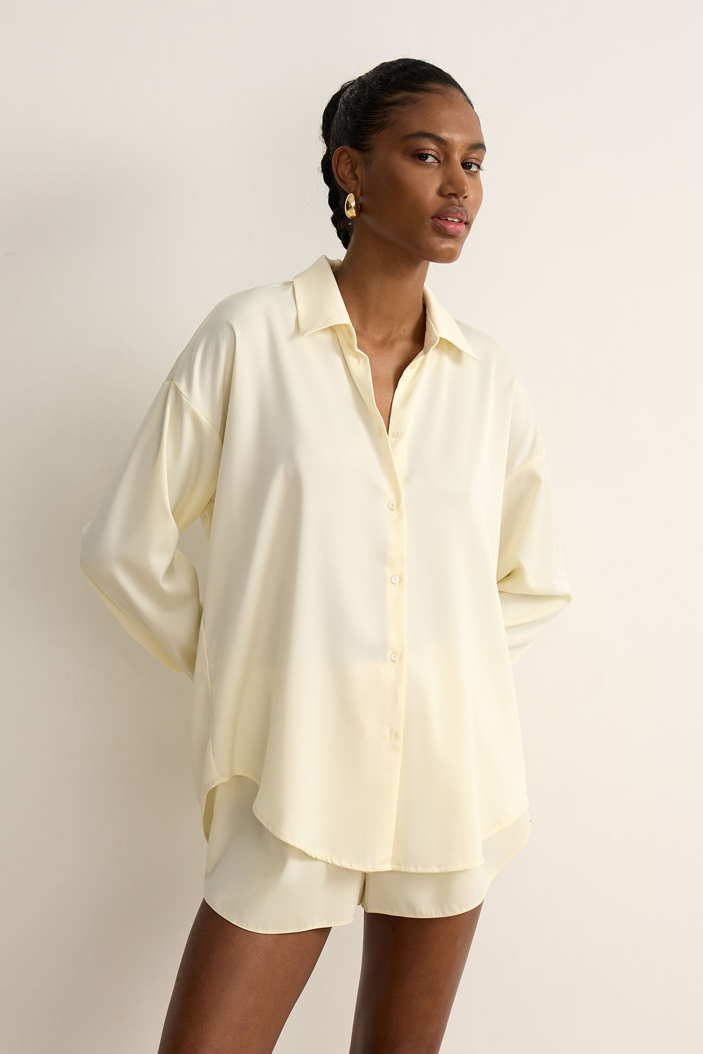 Рубашка из сатина прямого силуэта - Mollis фото 2