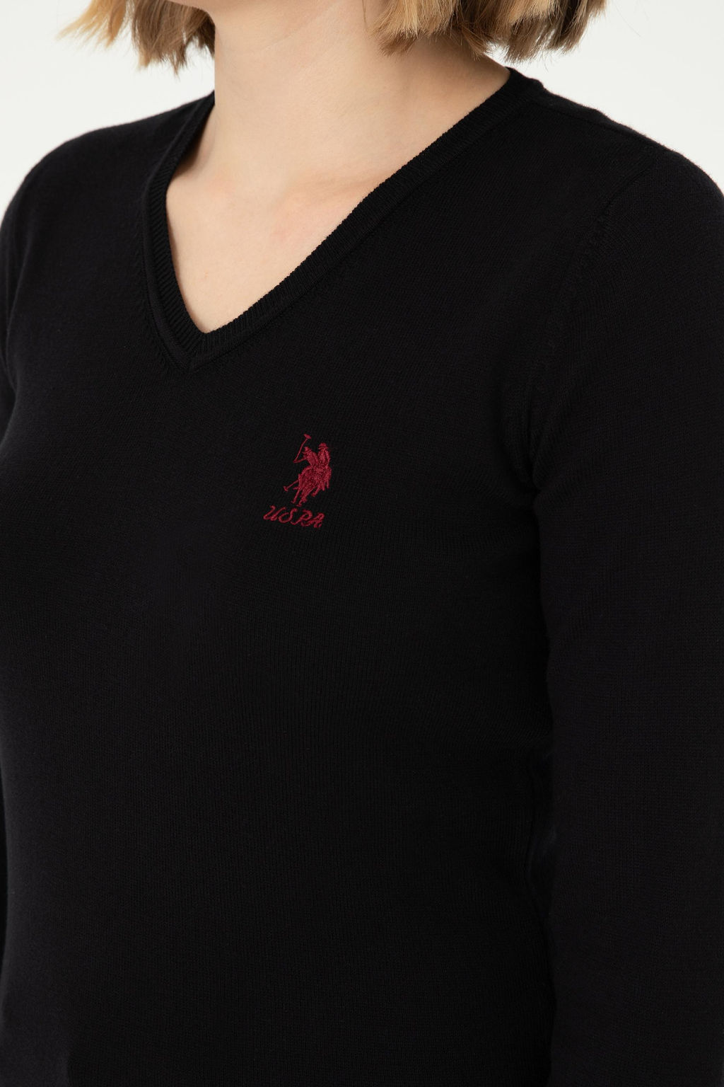 Женский черный базовый свитер Неожиданная скидка в корзине - U.s. polo assn фото 7