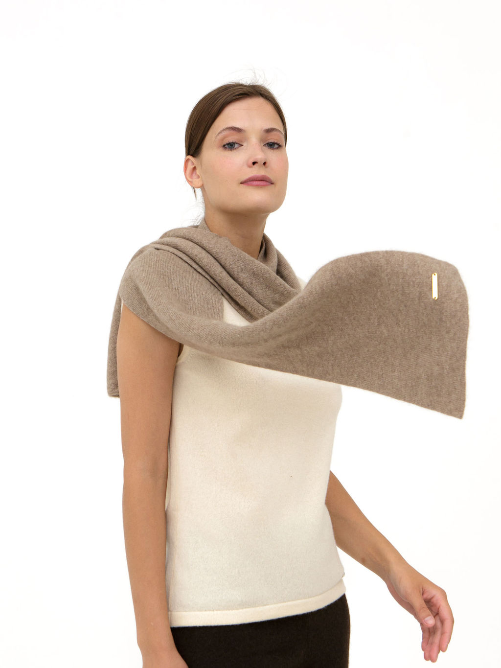 Шарф из кашемира 03034 капучино