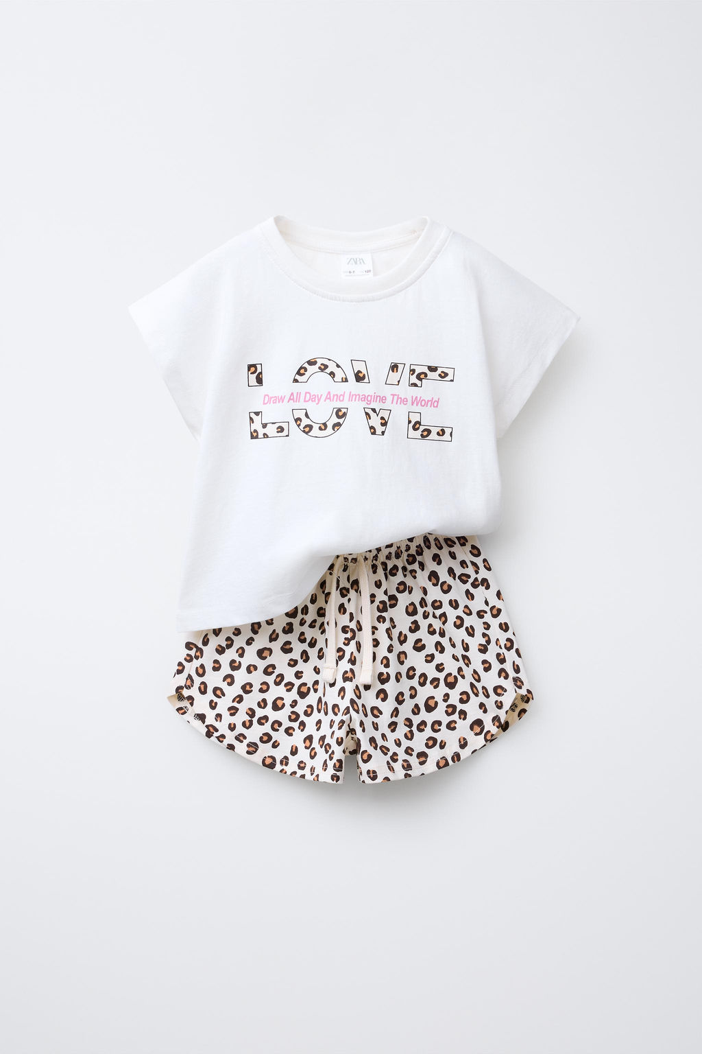 CROPPED T-SHIRT AND PRINTED BERMUDA SHORTS SET