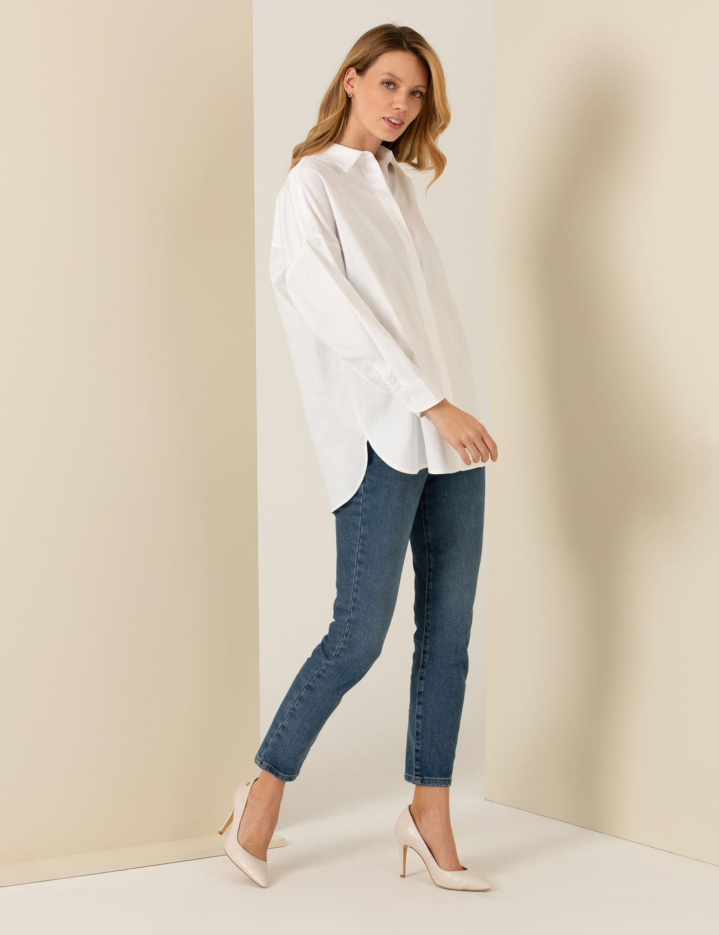 Beyaz Oversize Uzun Kollu G_mlek - Pierre cardin фото 4