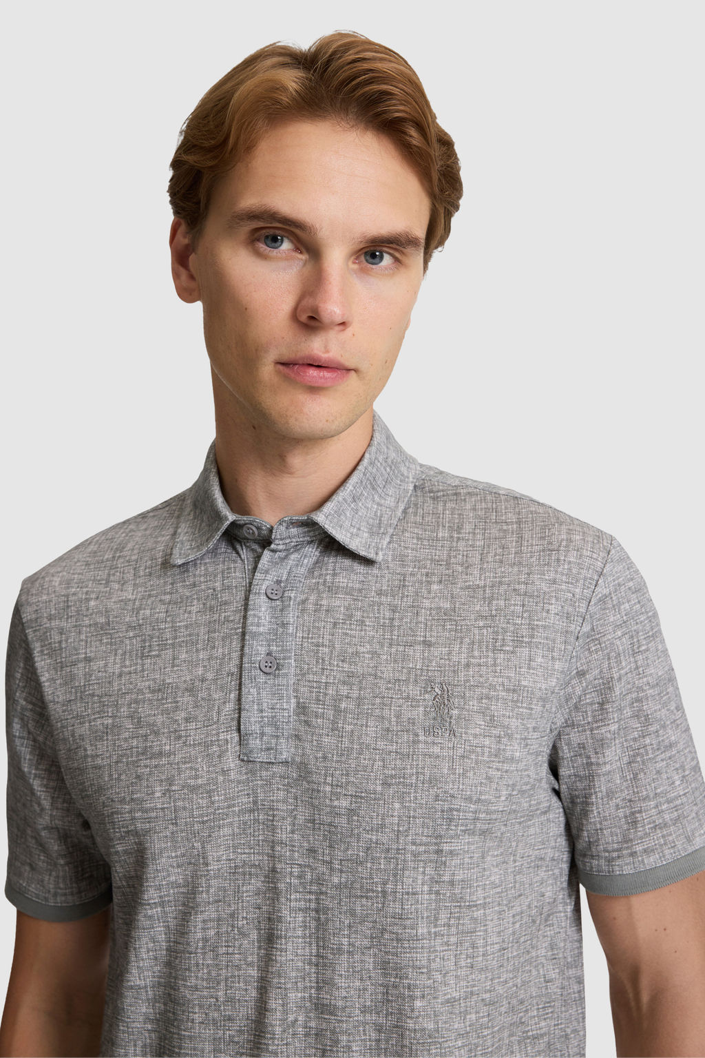 Erkek Gri Regular Fit Polo Yaka Ti__rt - U.s. polo assn фото 2