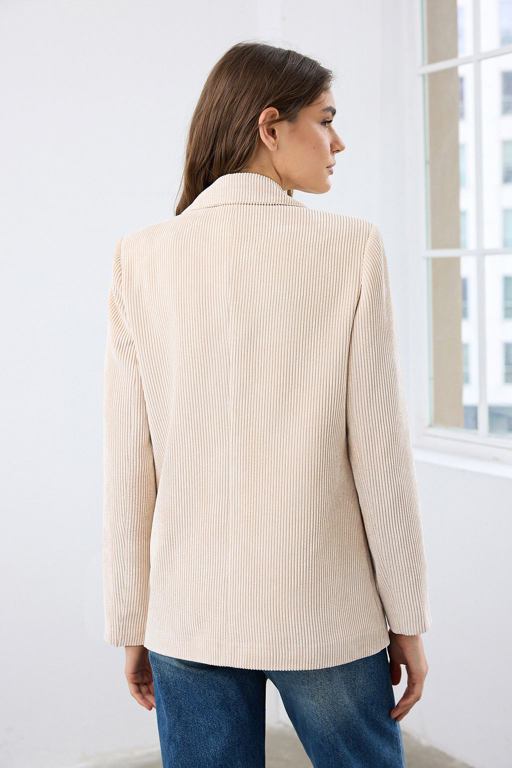 Tas Kruvaze Kapama Rahat Kal?p Dokuma Kadife Blazer Ceket TWOAW26BC00029 - Trendyolmilla фото 4