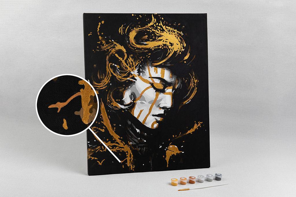 ФРЕЯ PNB/PLZ-133 Набор для раскрашивания по номерам ( с краской-металлик ) 50 х 40 см Воительница тьмы