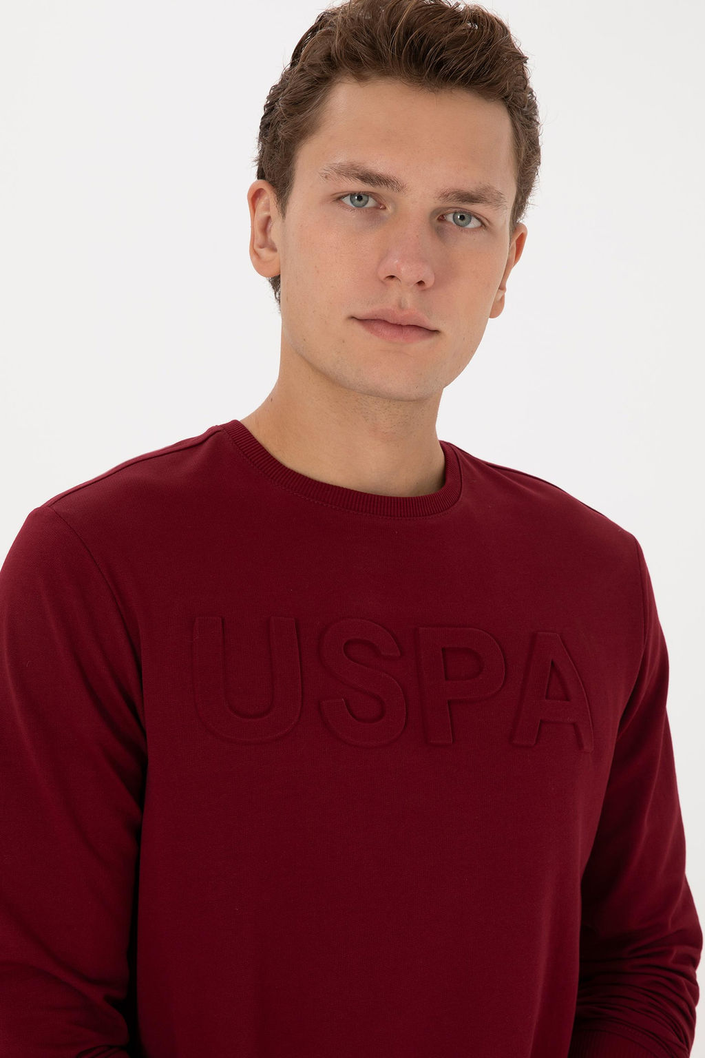 Erkek Bordo Basic Sweatshirt