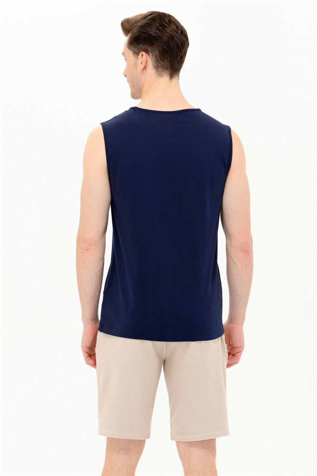 Мужская темно-синяя футболка с круглым вырезом - U.s. polo assn фото 13