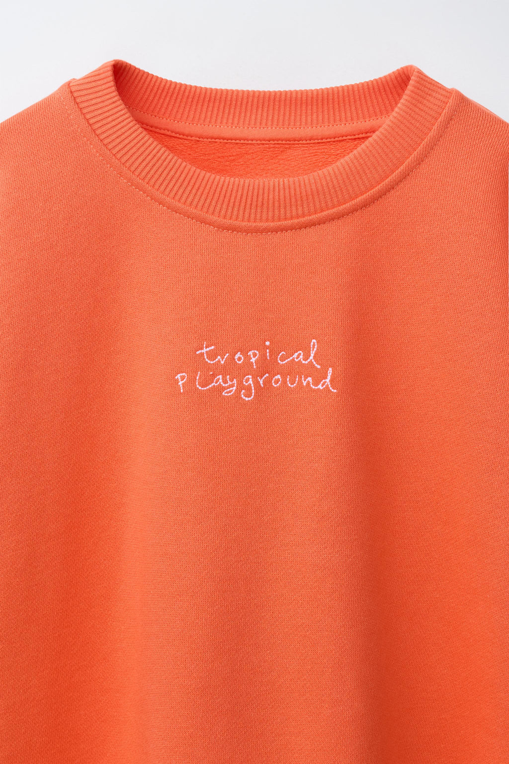 SUDADERA TEXTO BORDADO / Coral rojo - Zara фото 4