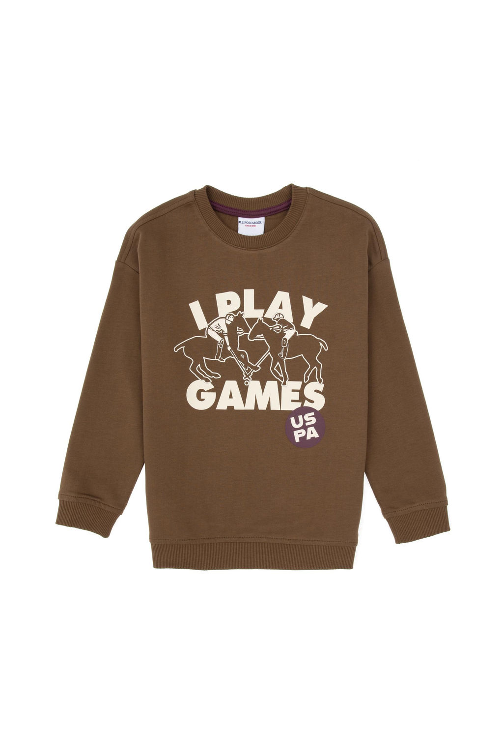 Erkek _ocuk Haki Bisiklet Yaka Sweatshirt