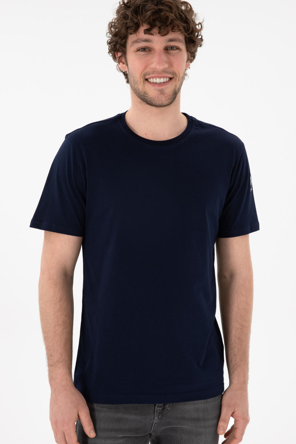 Erkek Regular Fit Bisiklet Yaka Lacivert Basic Ti__rt Sepette S_rpriz _ndirim - U.s. polo assn фото 4