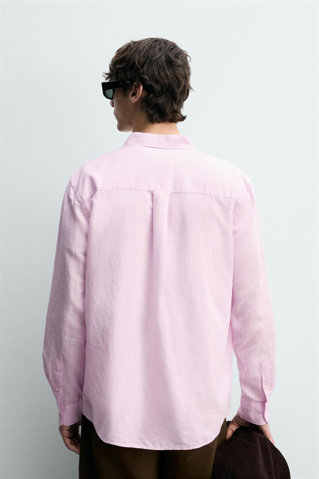 Рубашка Camisa Regular Fit Lino Algodon розовая из льна