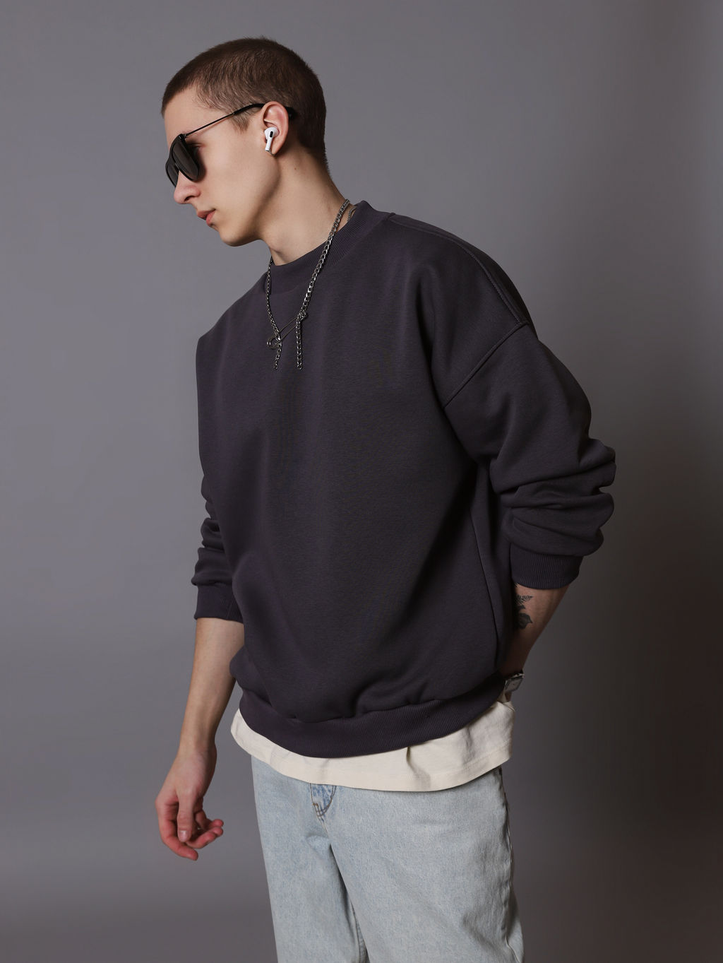 Свитшот оверсайз К501 Графит