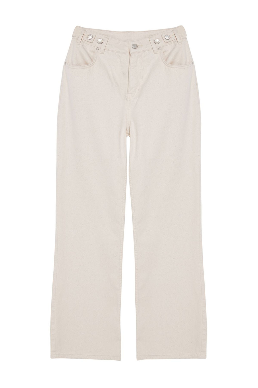Ekru Bel Detayl? Yuksek Bel Wide Leg Pantolon TWOAW25JE00039 - Trendyolmilla фото 6