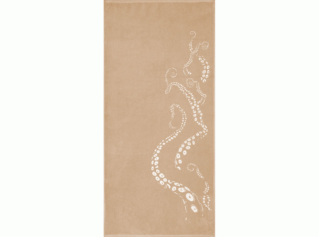 6с102.511ж2 Море. Осьминог. (лён3) Полотенце махровое 67х150см