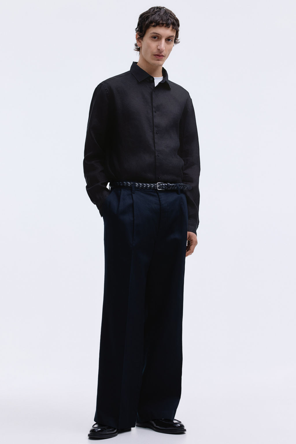 Camisa de lino Slim Fit - H&m фото 10