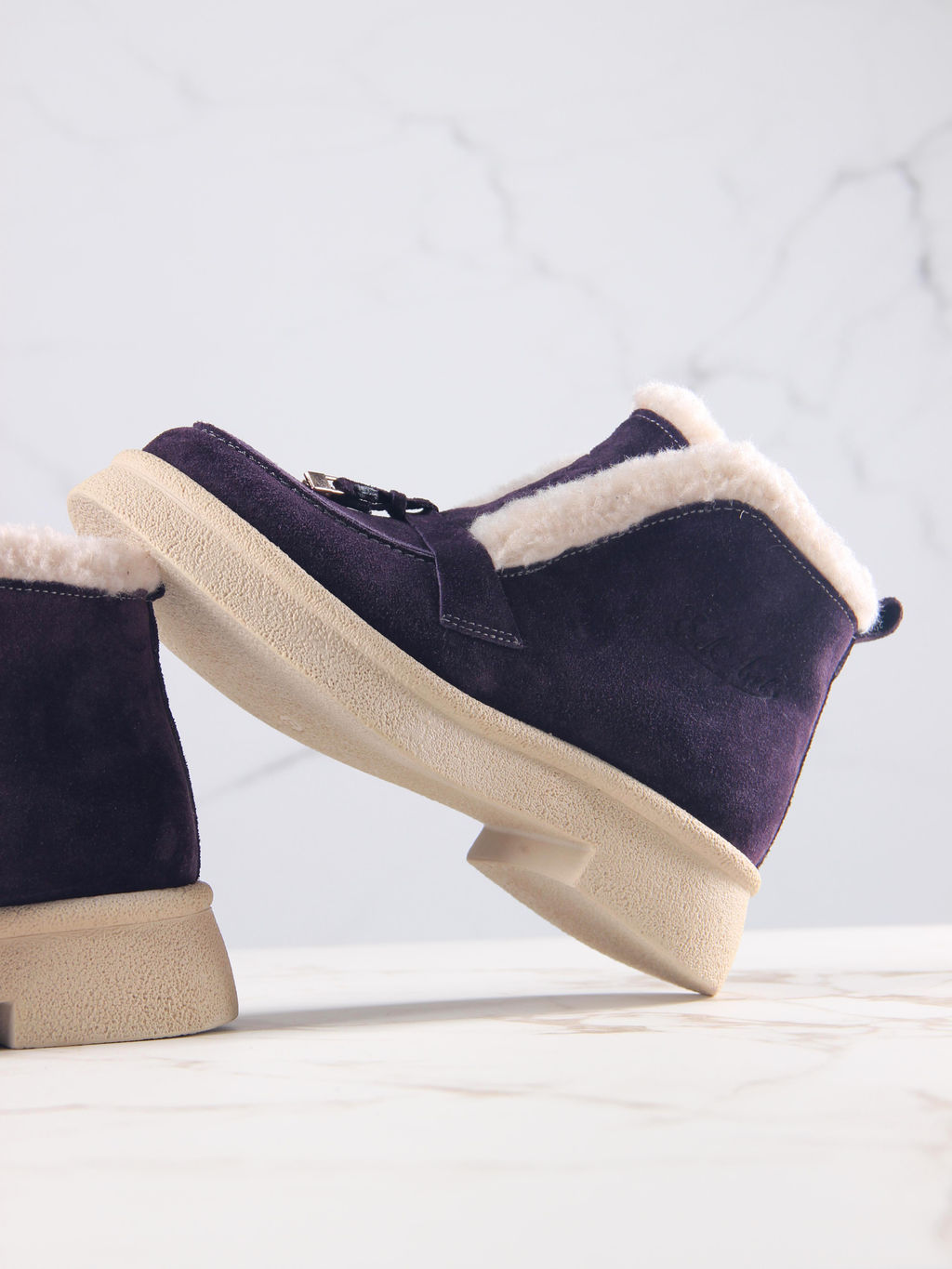 Ботинки 307.floridabe.Сливовая замша/шерсть