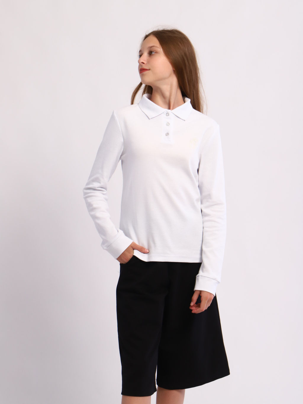 Футболка-поло София белый - Ладошки фото 2