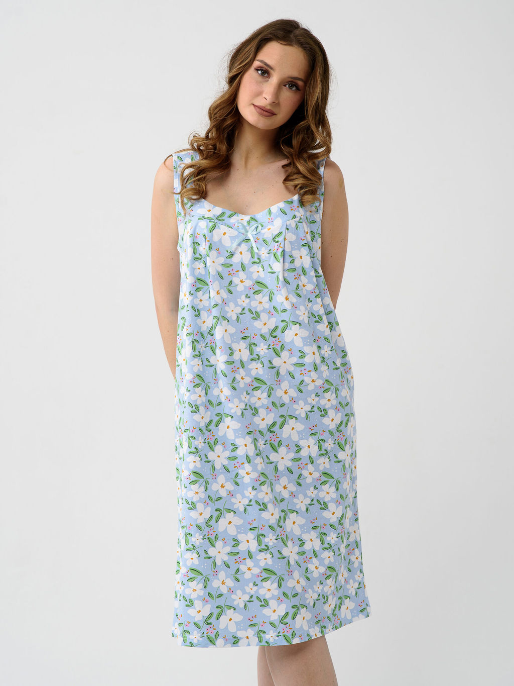 Сорочка 100% Хлопок Полянка (бретель) - Оптима фото 4