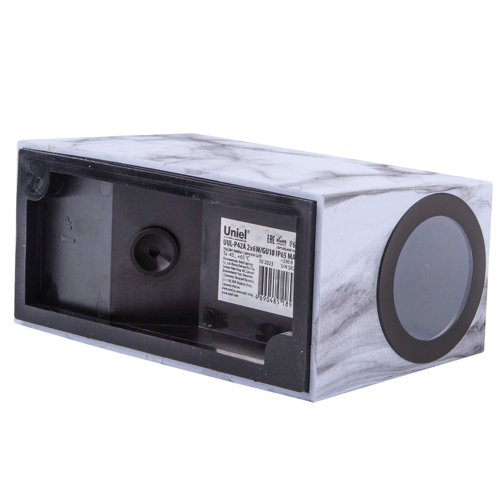 UUL-P42A 2х6W/GU10 IP65 MARBLE Светильник уличный, под две лампы GU10. Архитектурный накладной. Цвет корпуса мрамор. TM Uniel