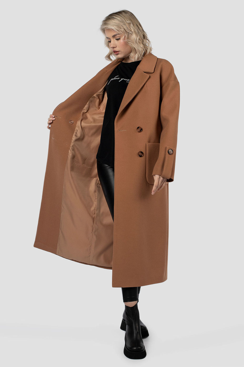 01-11969 Пальто женское демисезонное (пояс) - El podio фото 2