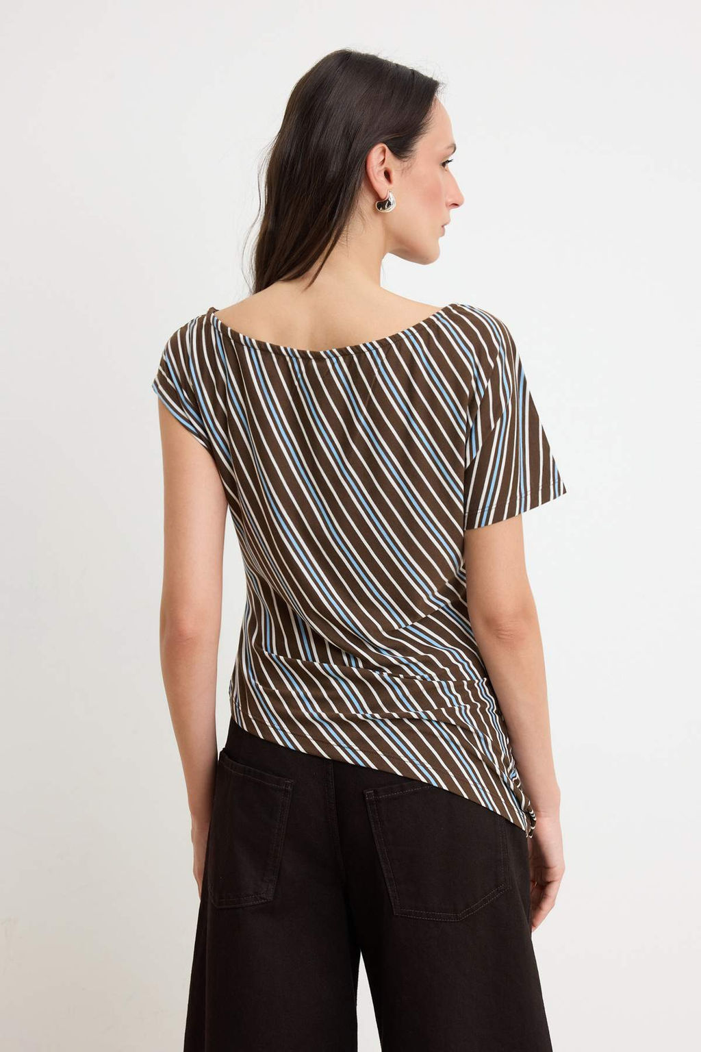 Cok Renkli Cizgili Regular/Normal Kal?p K?sa Kollu Buzgulu %100 Pamuk Orme T-shirt TWOSS26TS00283 - Trendyolmilla фото 4