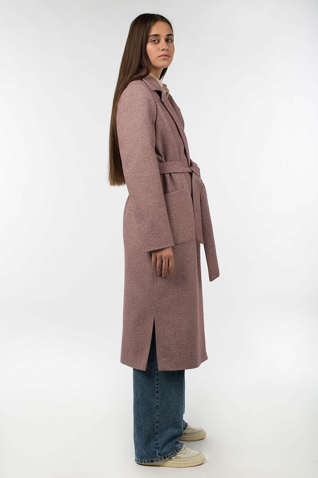 Пальто женское демисезонное (пояс) - El podio фото 3