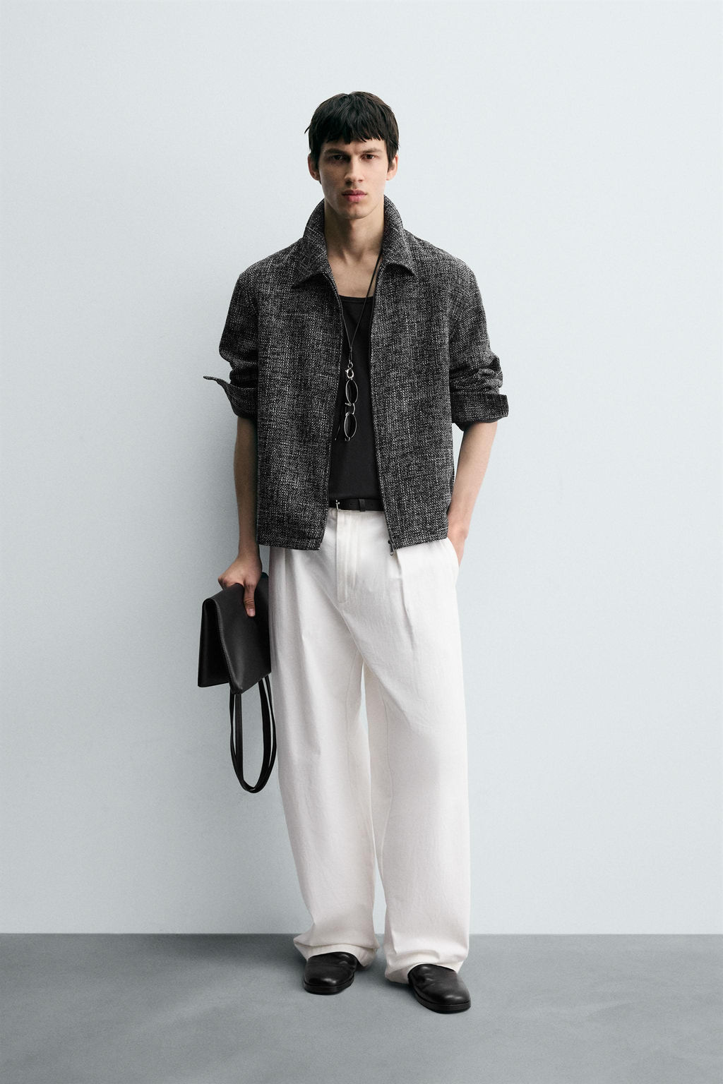 ZIP-UP TEXTURED OVERSHIRT