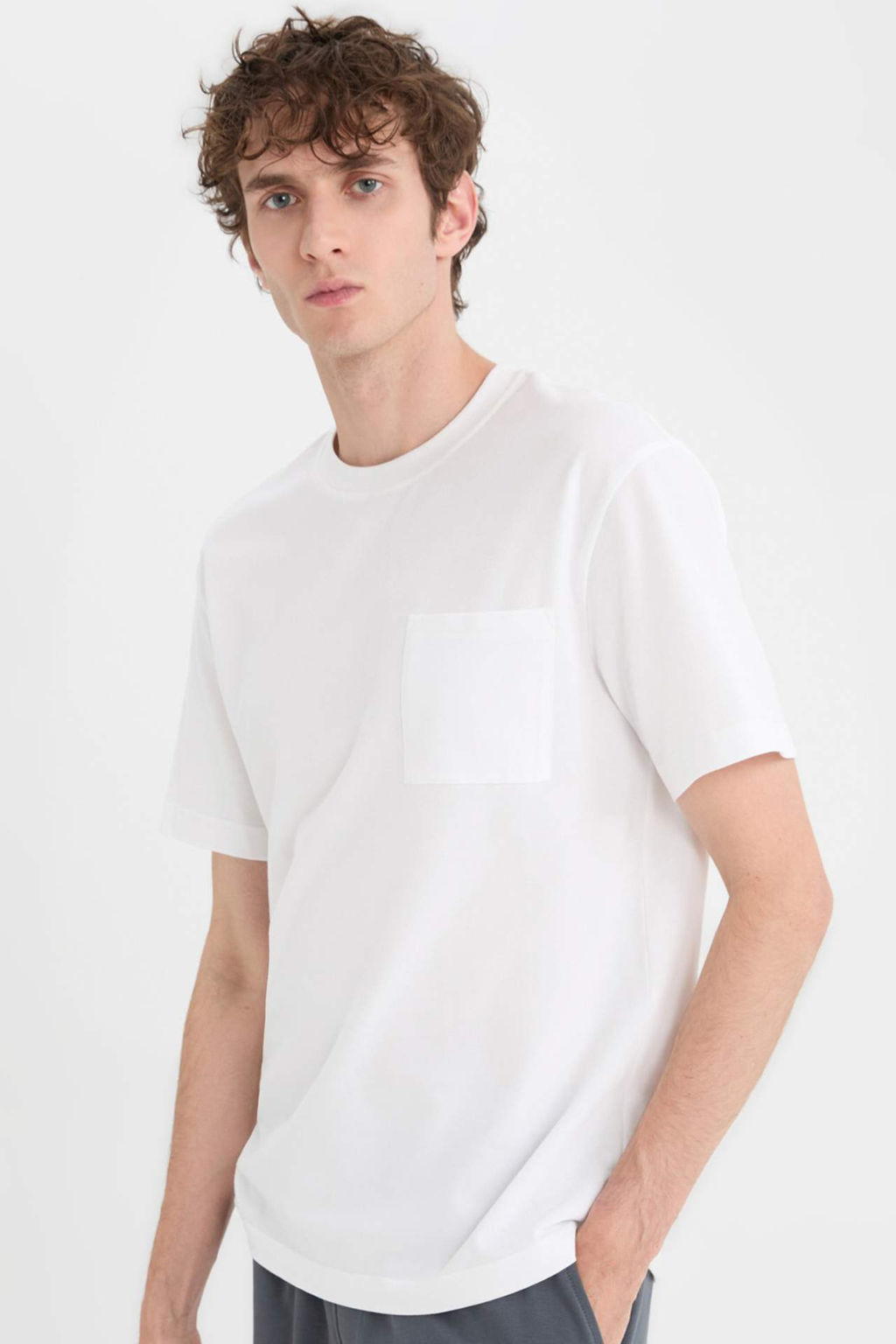 New Regular Fit Bisiklet Yaka K?sa Kollu Basic Duz Pike Tisort - Defacto фото 2
