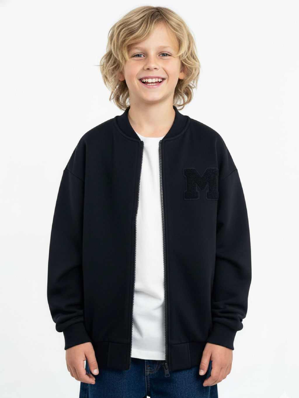 Джемпер на молнии с шевроном 22-2515 черный - Mini maxi фото 4