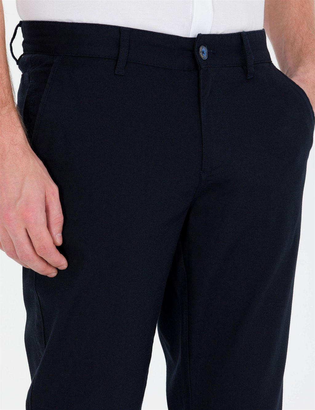 Lacivert Slim Fit Kanvas Pantolon - Pierre cardin фото 5