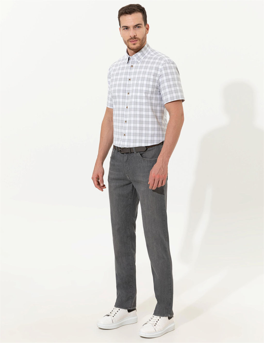 Gri Regular Fit K_sa Kollu G_mlek - Pierre cardin фото 4