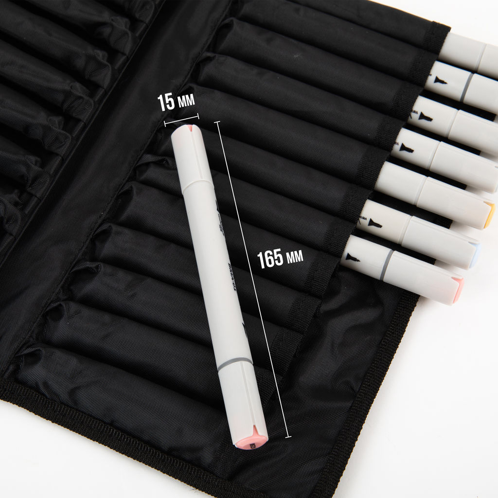 VISTA-ARTISTA Пенал для маркеров на 48 шт. VPBM-02 16 x 28 x 11 см 100% нейлон черный  фото 6