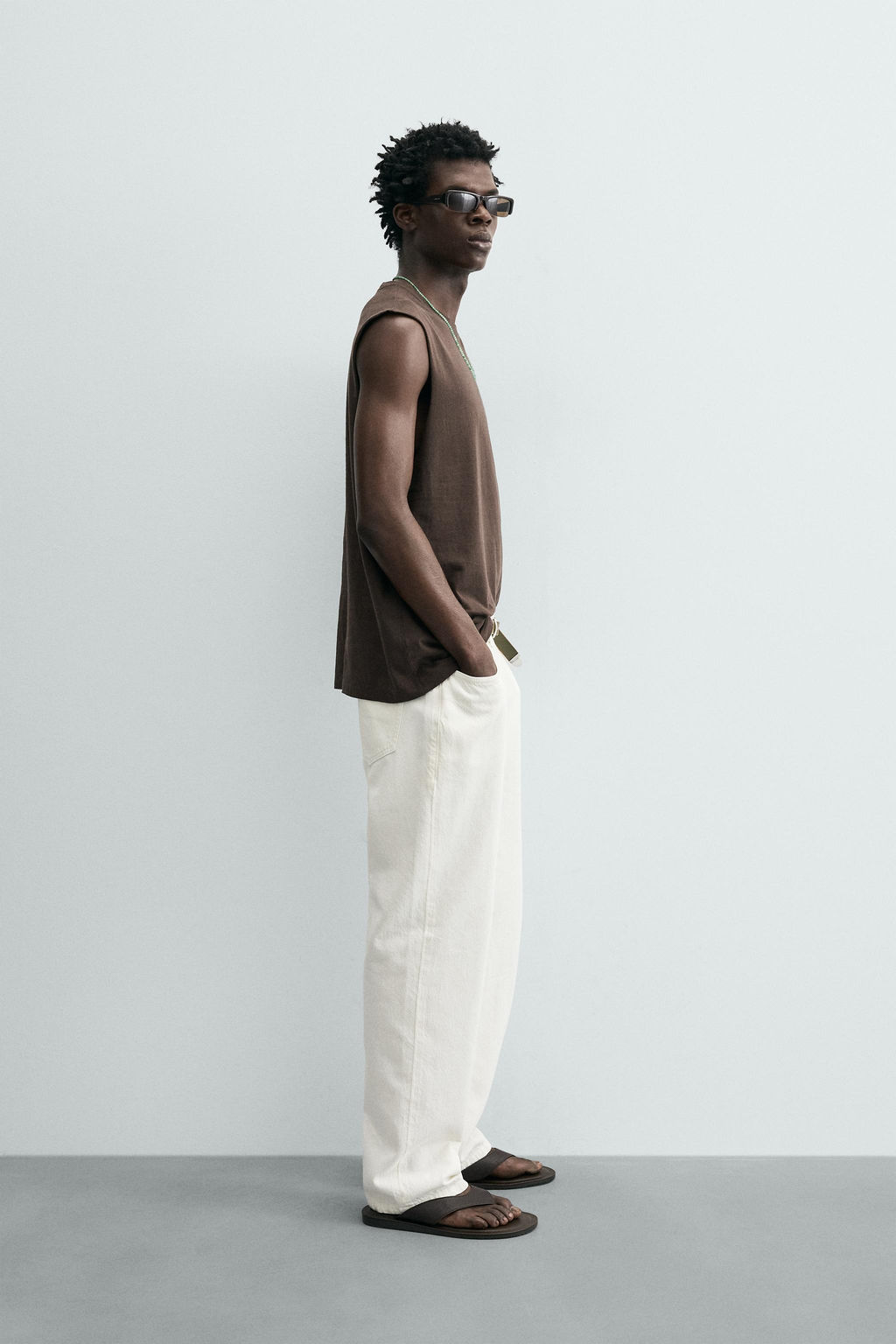 CAMISETA TANK LIGHTWEIGHT RELAXED FIT / Marr?n - Zara фото 4