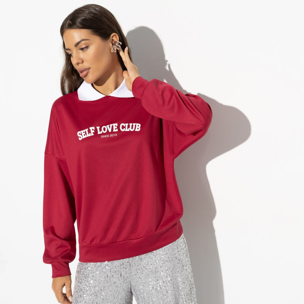 Свитшот свободного кроя с воротничком Модный сдвиг - Charutti фото 7