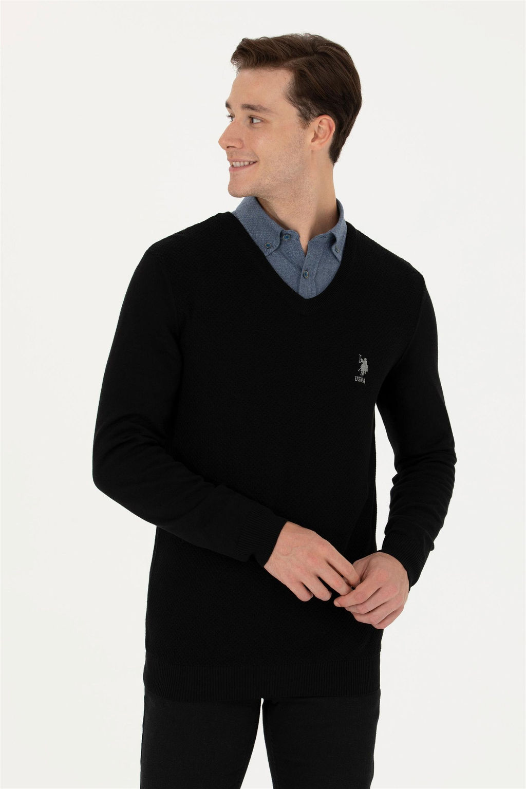 Мужской черный базовый свитер - U.s. polo assn фото 8